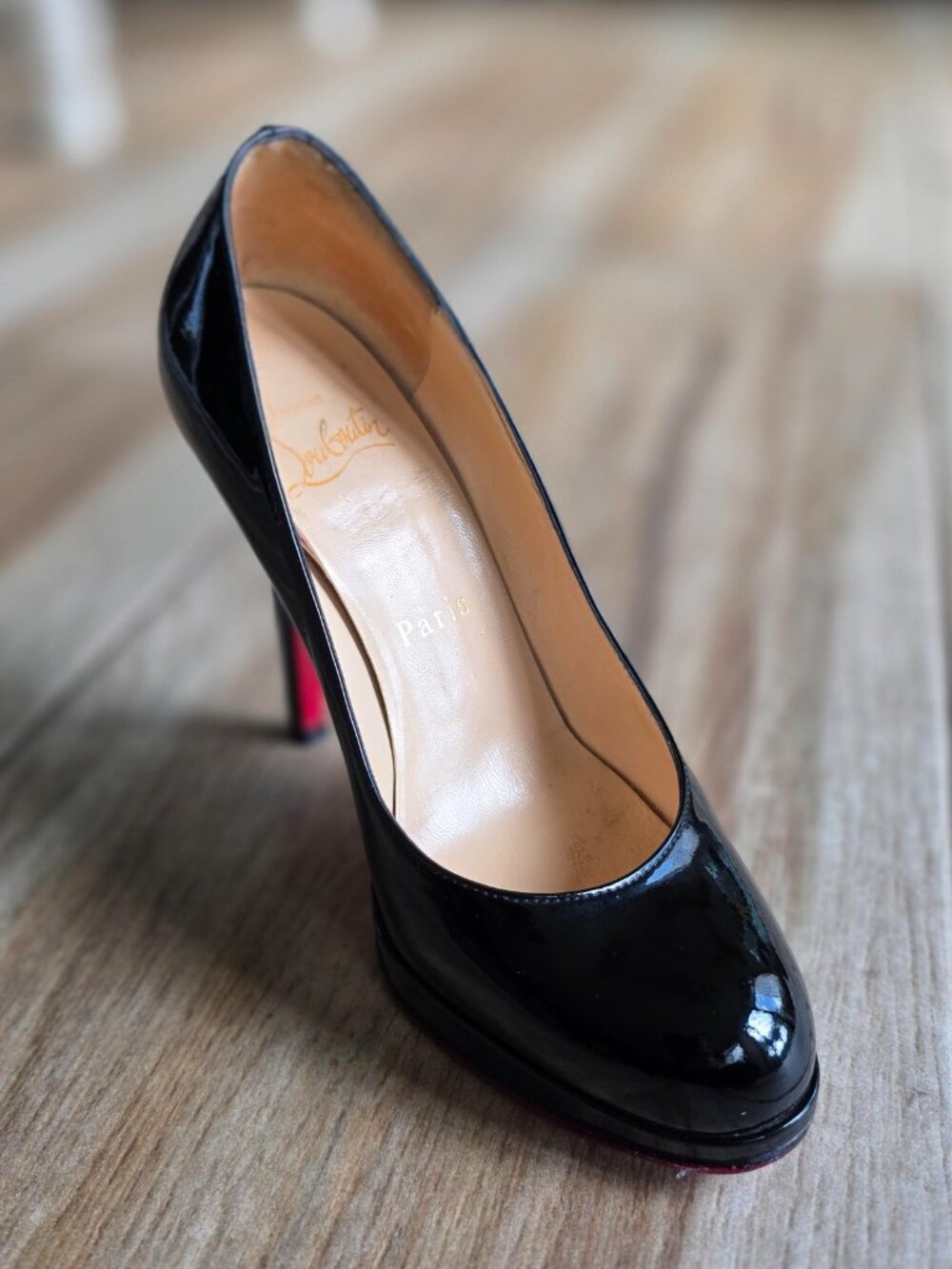 Christian Louboutin New Simple 120 Black Patent Leather Pumps Eur. 34